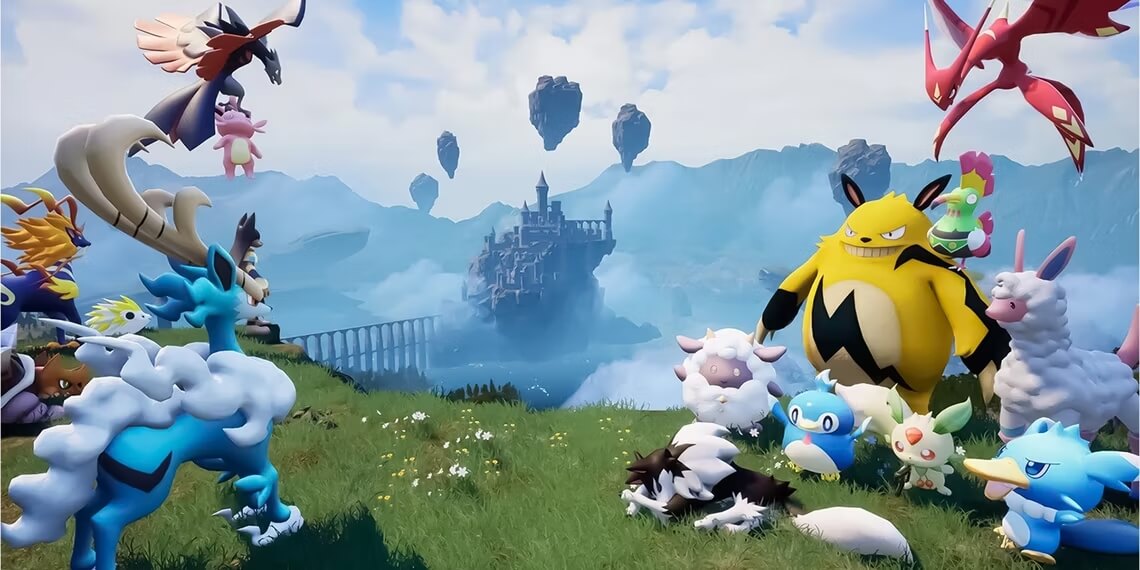 Game thủ Palworld xây dựng cầu trượt nước siêu to khổng lồ
