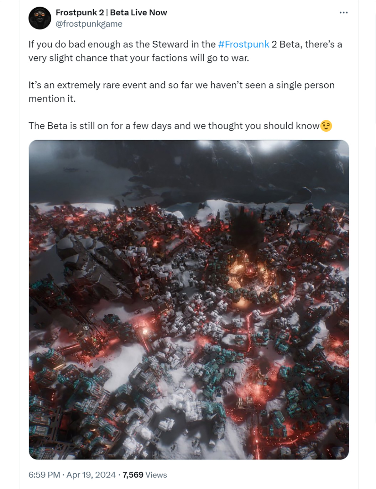Bản thử nghiệm Frostpunk 2 đã cài cắm một tình huống rất tồi tệ nhưng chưa ai mở được