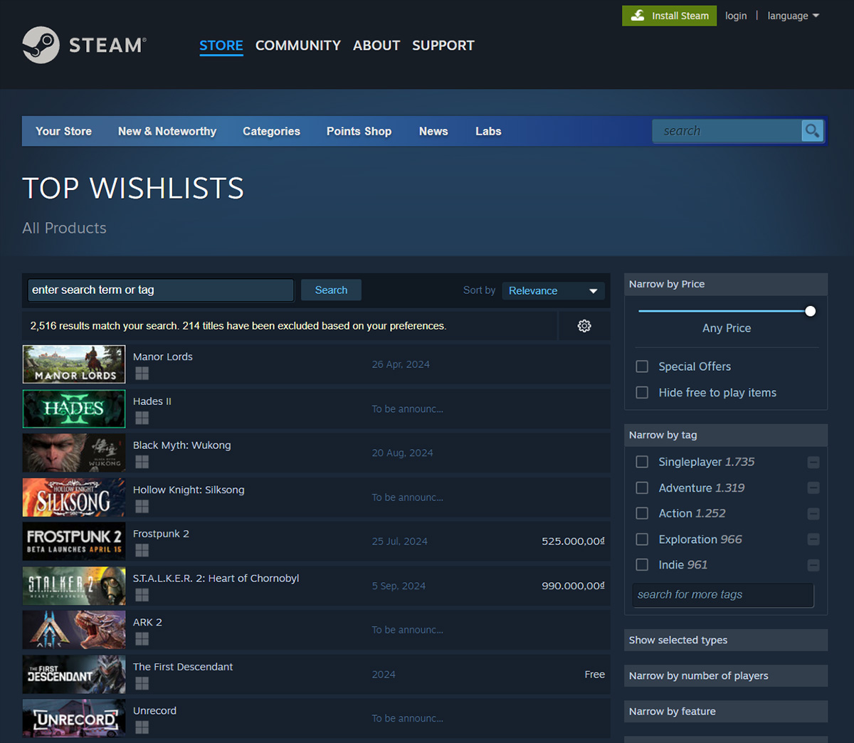 Manor Lords vượt lên thành game được trông chờ nhất trên Steam