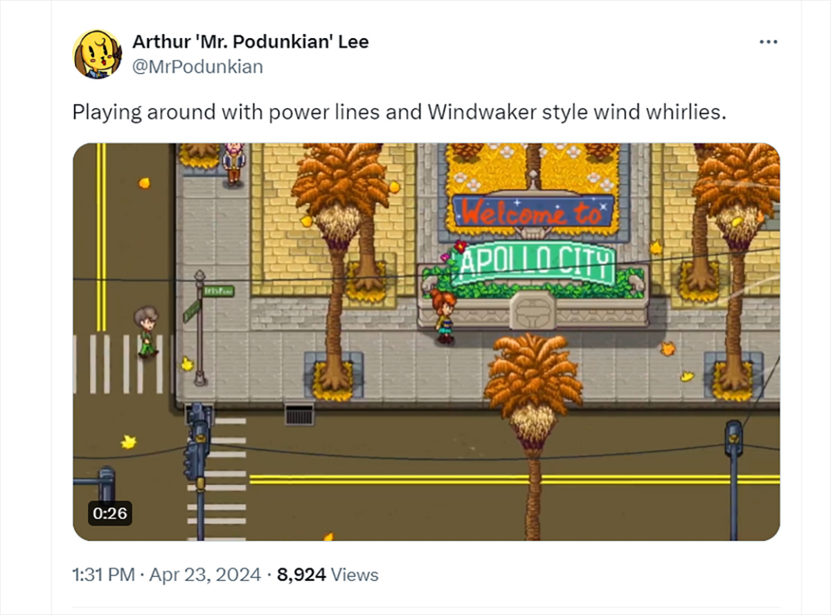 Sunkissed City – tựa game Stardew Valley phong cách thành phố giới thiệu hiệu ứng đặc biệt