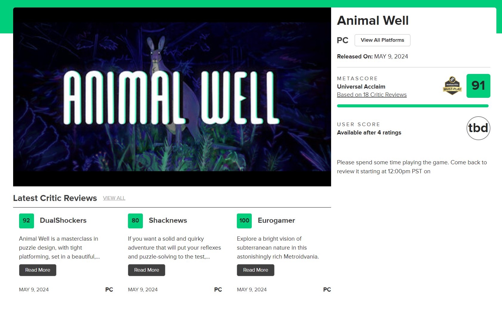 Animal Well, game đầu tiên do Youtuber videogamedunkey phát hành được đánh giá vô cùng xuất sắc