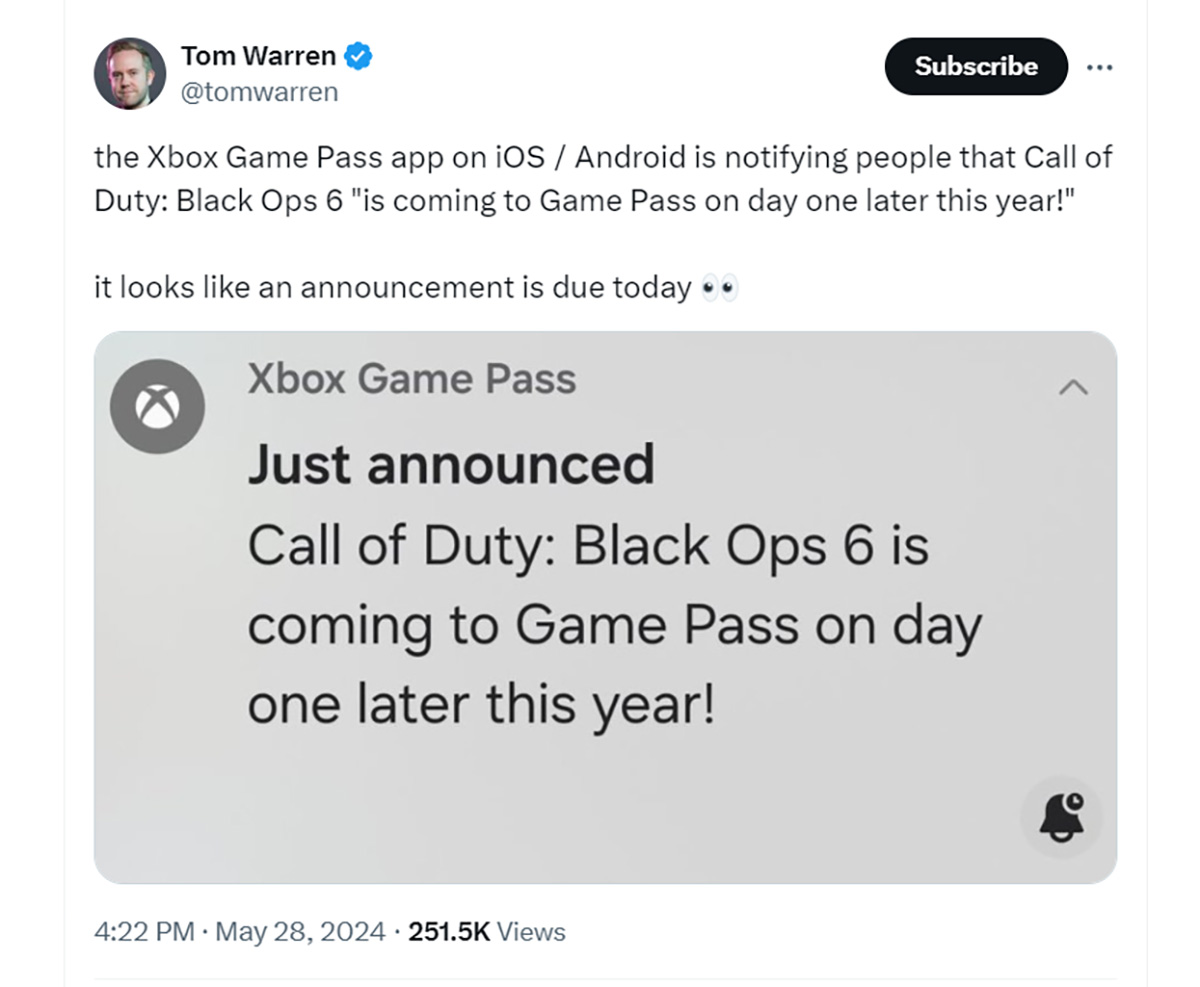 Microsoft sẽ cho Call of Duty: Black Ops 6 xuất hiện ngày đầu trên Xbox Game Pass