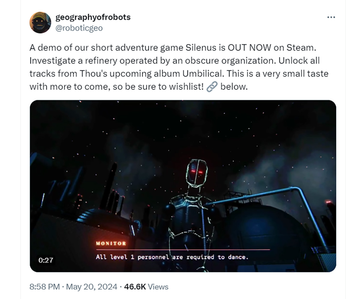 Nhà sản xuất của Norco giới thiệu game điều tra robot mới Silenus với bản demo giới hạn