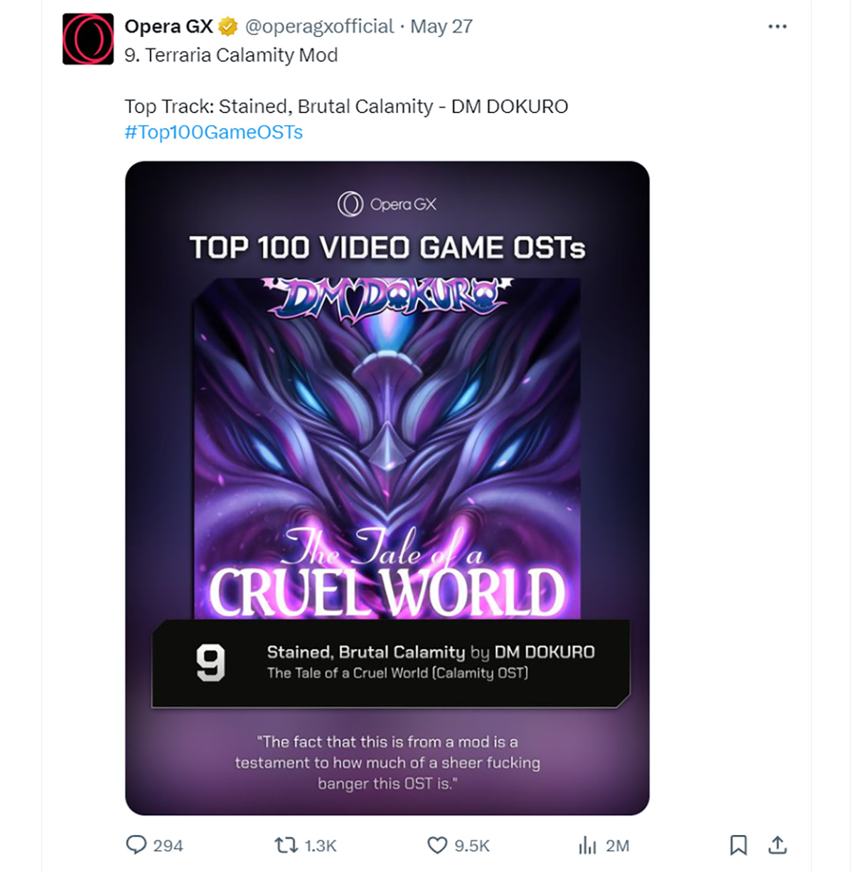 Soundtrack bản mod hay hơn cả game gốc, cha đẻ Terraria phản hồi bằng một trò đùa vui nhộn