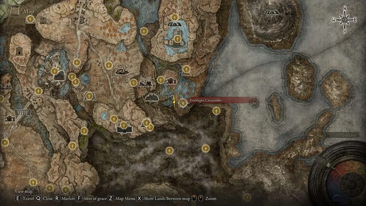 Cách tìm vị trí của Darklight Catacombs trong Elden Ring: Shadow of the Erdtree - Gamelade
