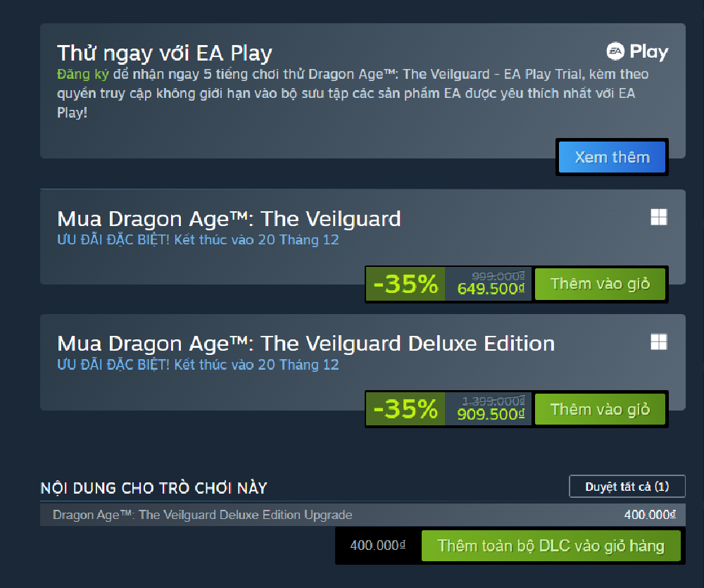 Dragon Age: The Veilguard được giảm giá lần đầu tiên từ khi ra mắt