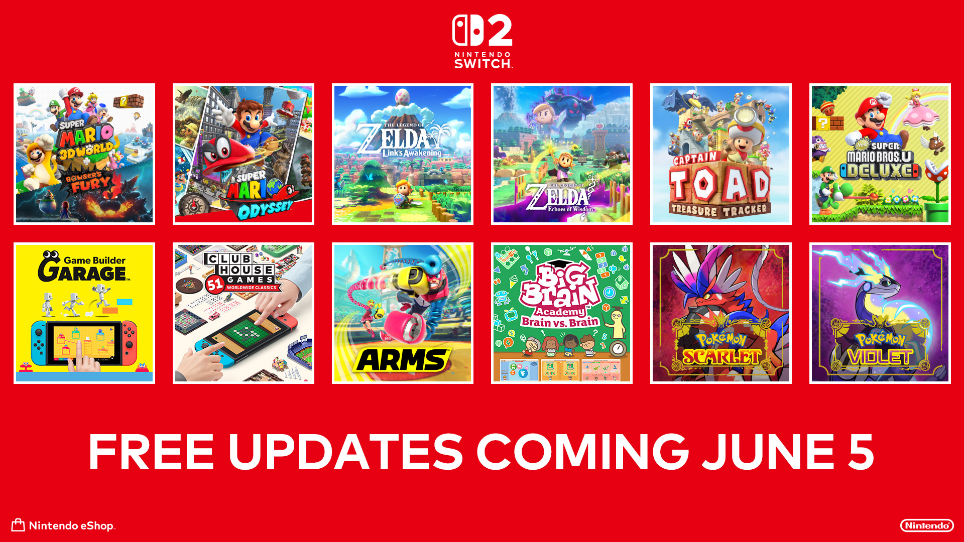 Nintendo hé lộ loạt game Switch đầu tiên được nâng cấp miễn phí cho Nintendo Switch 2-gamelade