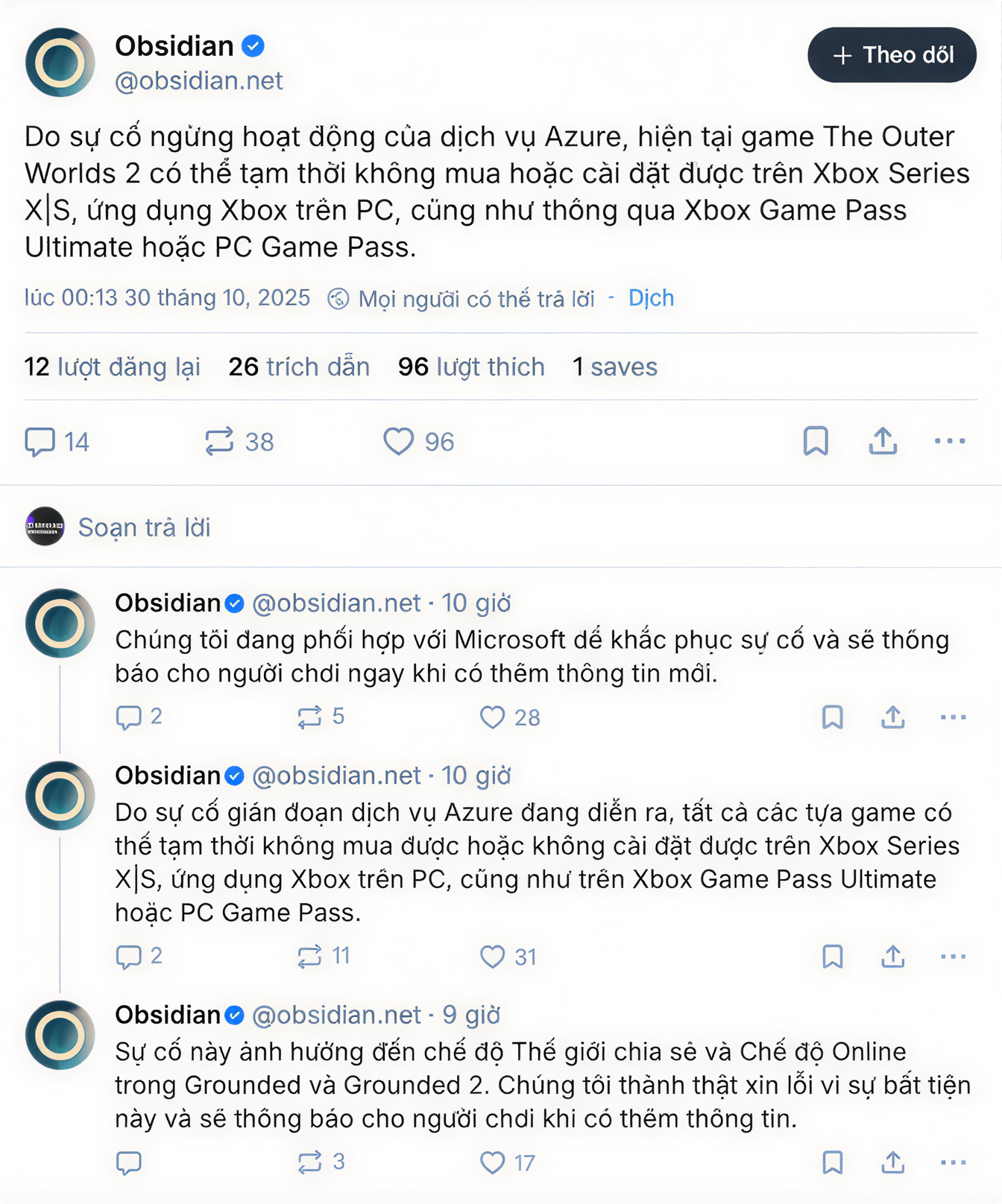 Sau AWS, đến lượt Microsoft Azure ghi nhận sự cố, nghi vấn do lỗi phần mềm - Gamelade