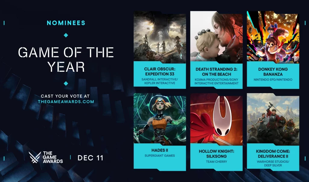 Danh sách các hạng mục đề cử tại The Game Awards 2025 được công bố-gamelade