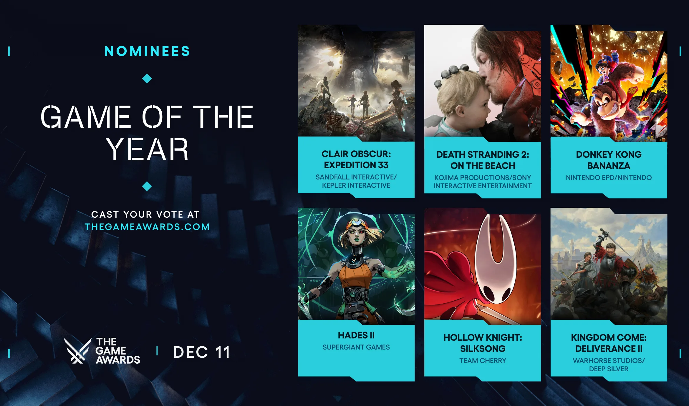 Danh sách các hạng mục đề cử tại The Game Awards 2025 được công bố-gamelade