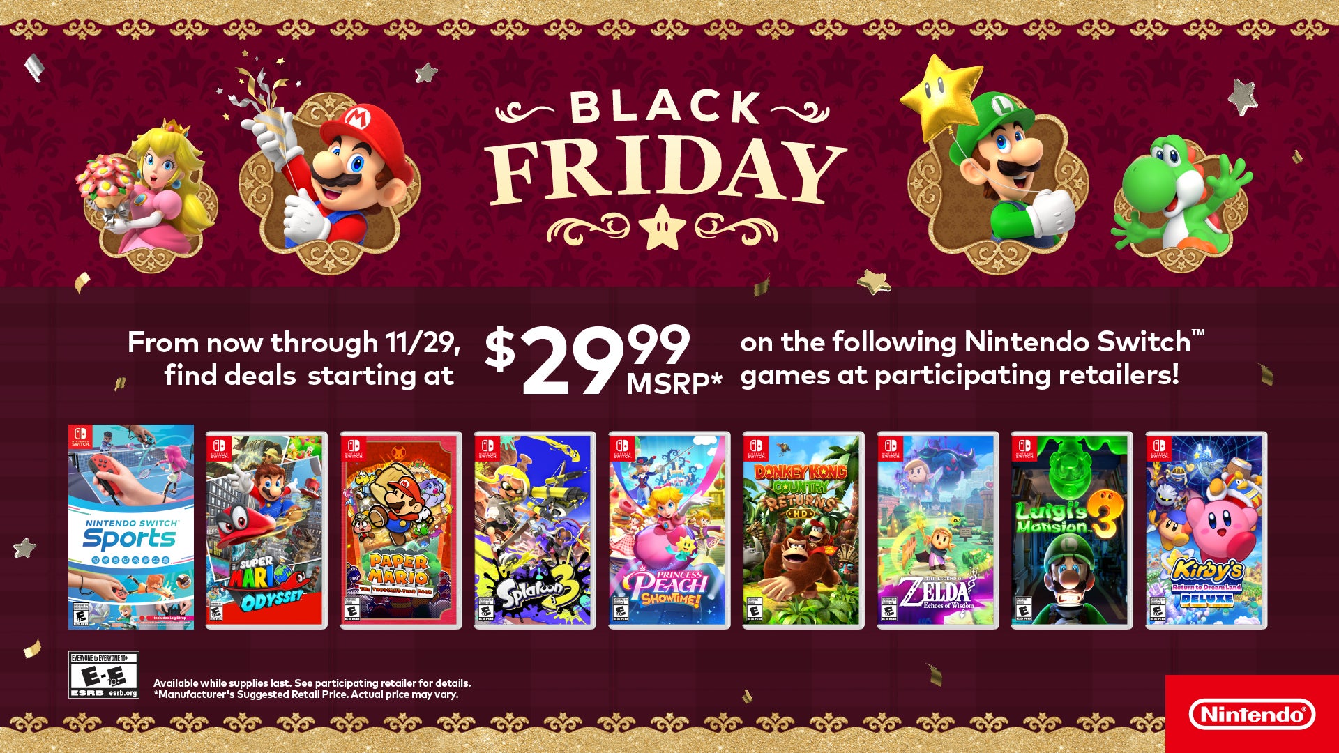 Nintendo công bố loạt ưu đãi Black Friday 2025-gamelade