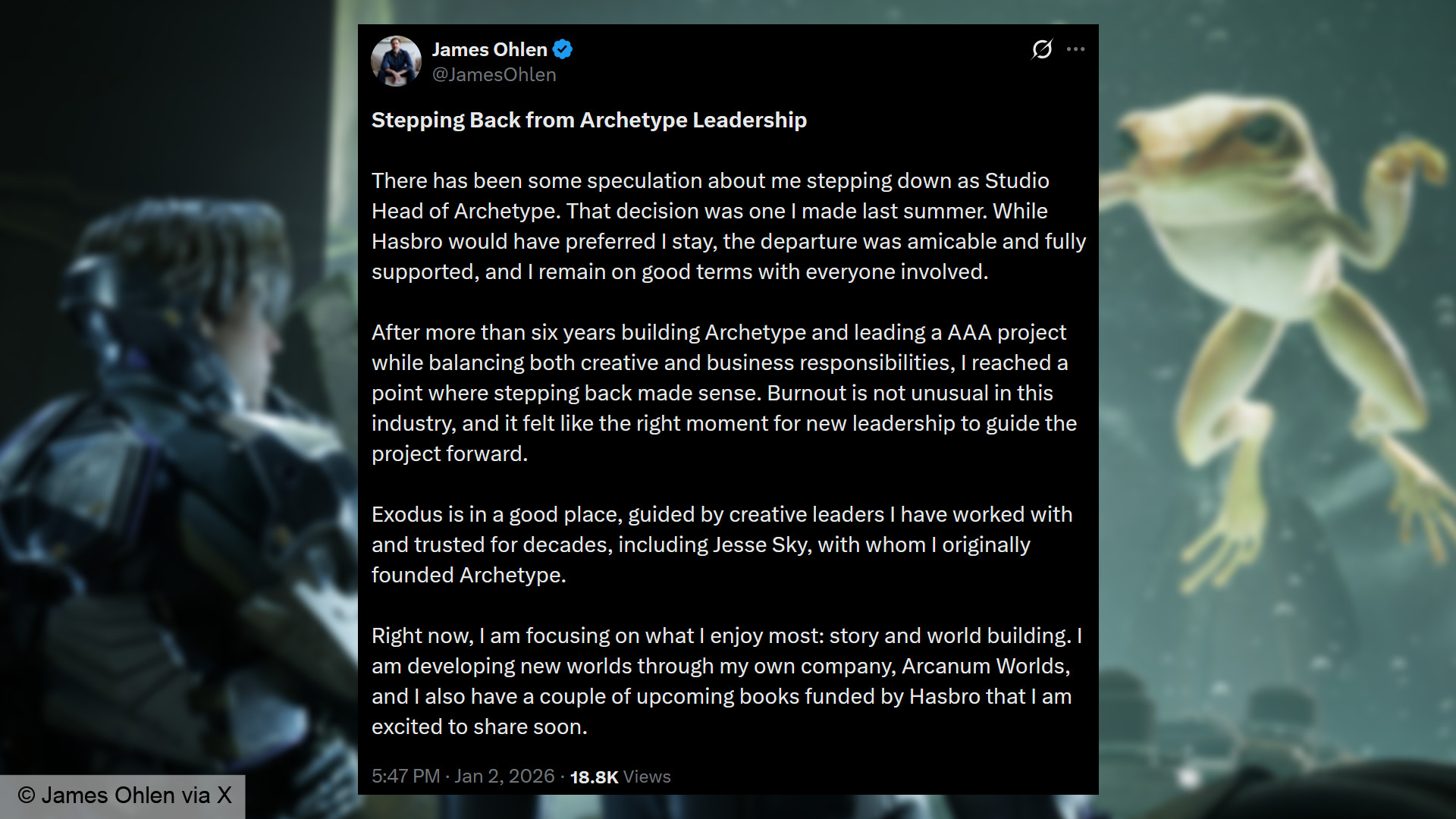 Exodus – hậu duệ tinh thần của Mass Effect được trấn an sau tin cựu giám đốc studio rời vị trí - gamelade