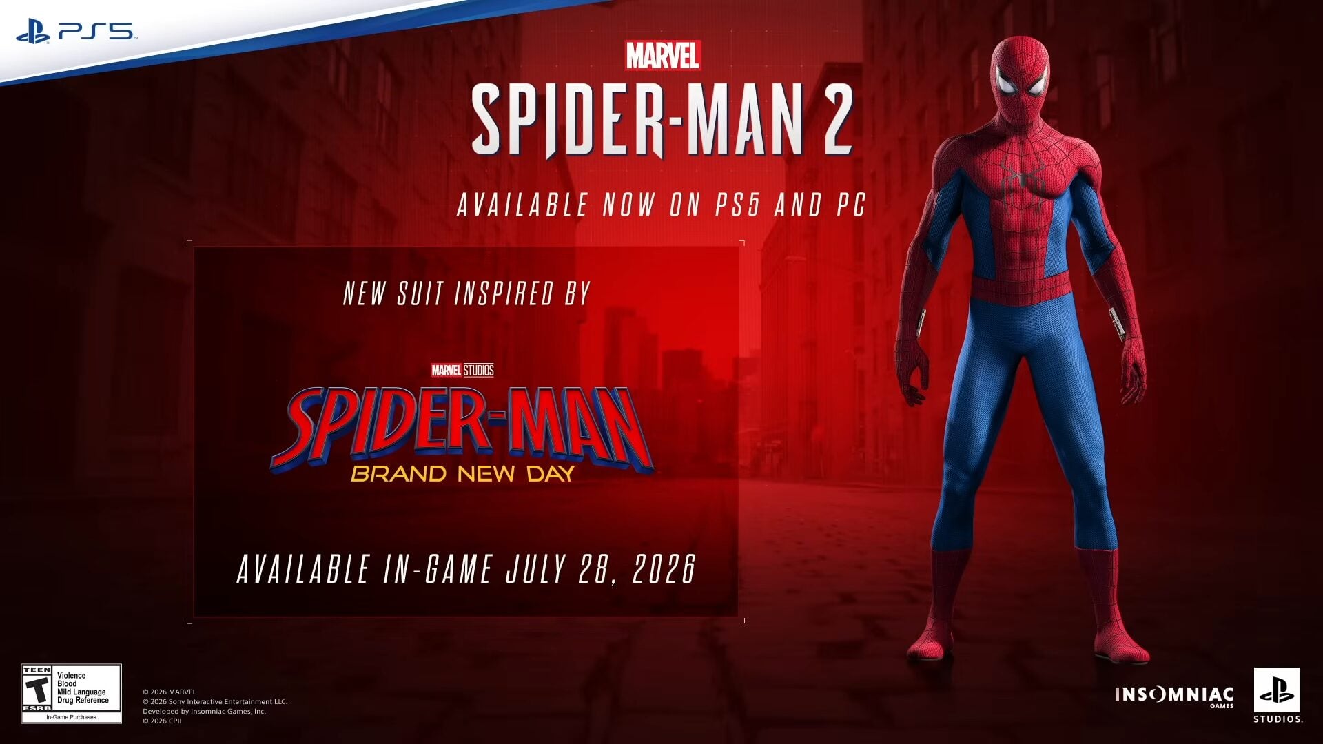 Insomniac công bố skin Brand New Day miễn phí cho Marvel’s Spider-Man 2-gamelade