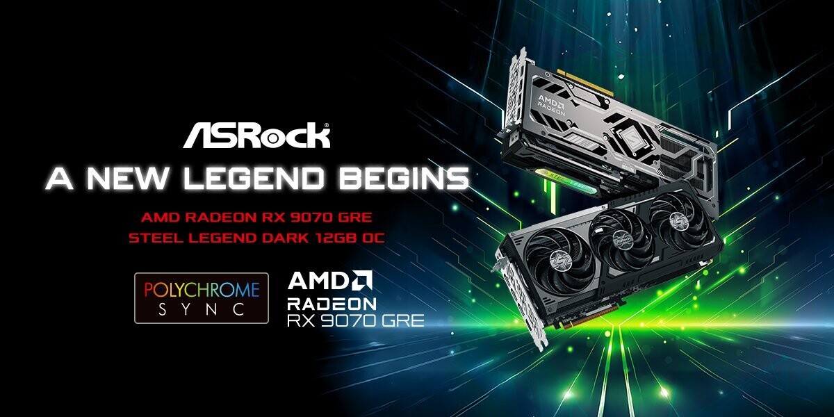 ASRock trình làng card đồ họa RX 9070 GRE Steel Legend Dark 12GB OC-gamelade