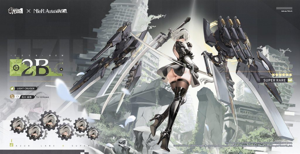 2B và A2 từ NieR: Automata chính thức góp mặt trong Azur Lane-gamelade