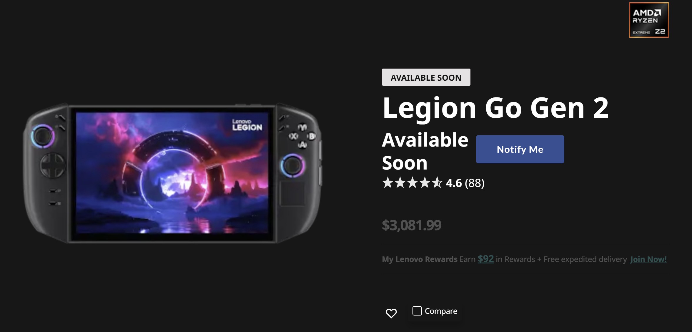 Lenovo Legion Go Gen 2 vượt mốc 3.000 USD dù vẫn hết hàng - Gamelade